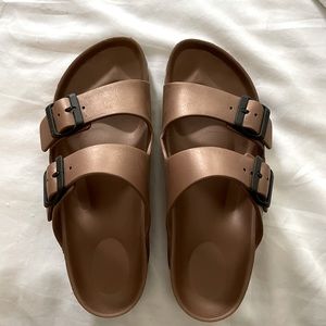 Size 7.5 Birkenstock bronze sandals (worn twice)
